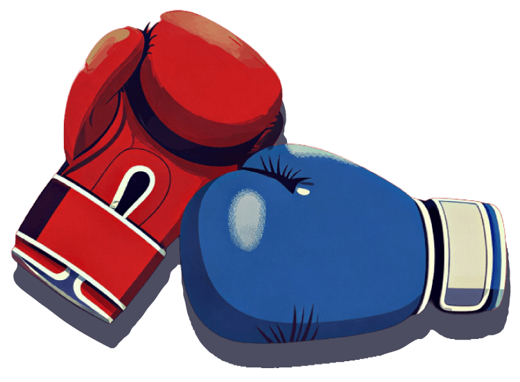Imagen de guantes de boxeo, color rojo y azul